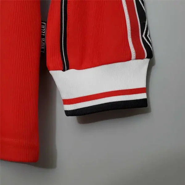 1998-00 Manchester United Beckham #7 Retro Jersey Home Long Sleeve - Image 5