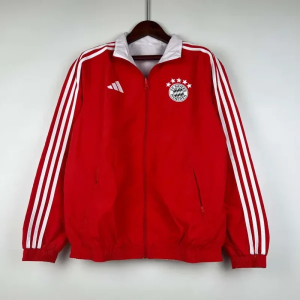 2023-2024 Bayern Munich Reversible Windbreaker （Red-white）Soccer Jersey 1:1 Thai Quality - Image 3