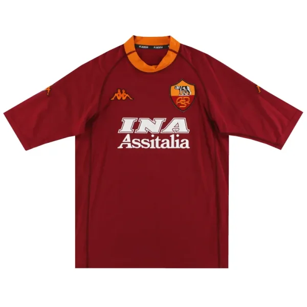 Serie A Roma Club Totti #10 Batistuta #18 Retro Jersey Home 2000-01 - Image 3