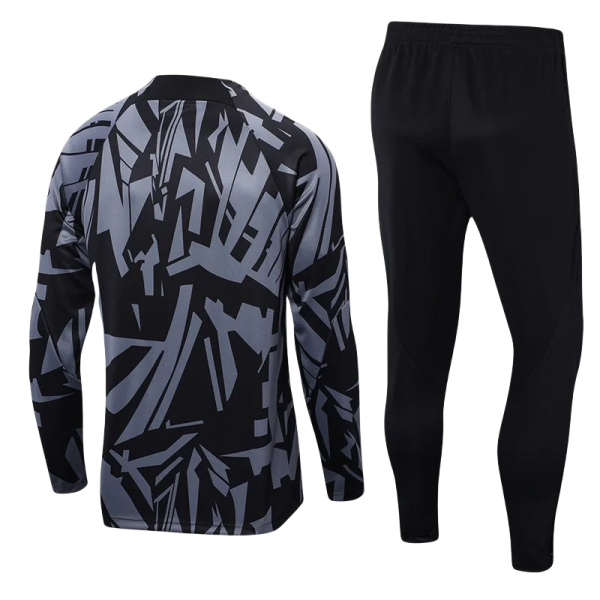 2024/2025 Paris Saint-Germain Half-Pull Training Suit Black Gray Football Shirt - Image 2
