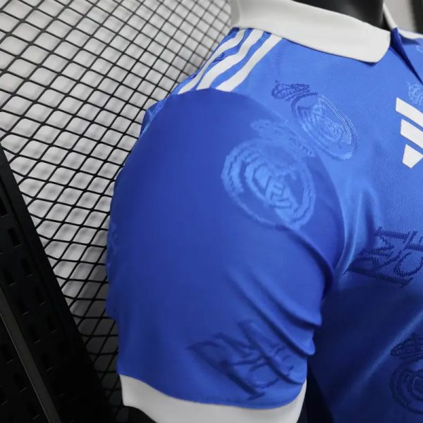 2025-26 Real Madrid Men's Polo Shirt Biue - Image 7
