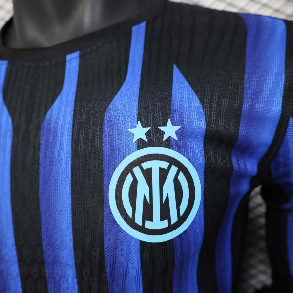 Inter Milan Home Shirt SOccer Jersey Long Sleeve Player Version 25-26 - Image 5
