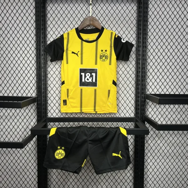 24-25 Borussia Dortmund Home Kids Kit Jersey+Shorts - Image 3