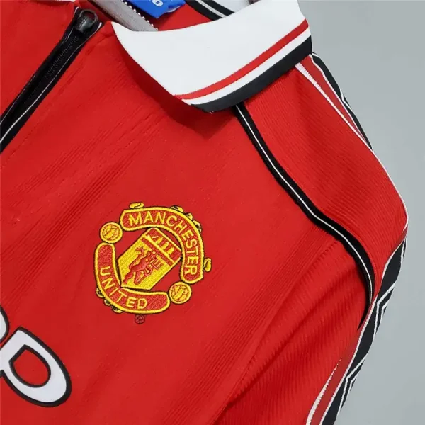 1998-00 Manchester United Beckham #7 Retro Jersey Home Long Sleeve - Image 4