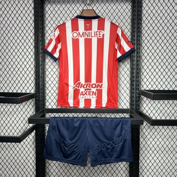 24-25 Chivas Home Soccer Kids kit Jersey+Shorts - Image 5