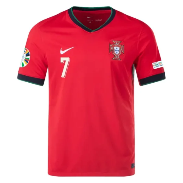 Portugal Home Ronaldo #7 R. Leão #17 Pepe #3 Jersey Euro 2024 - Image 2