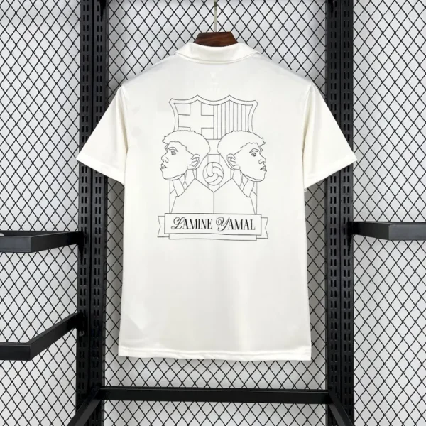 24-25 Barcelona POLO Shirt Lamin Yamal 304 White - Image 8