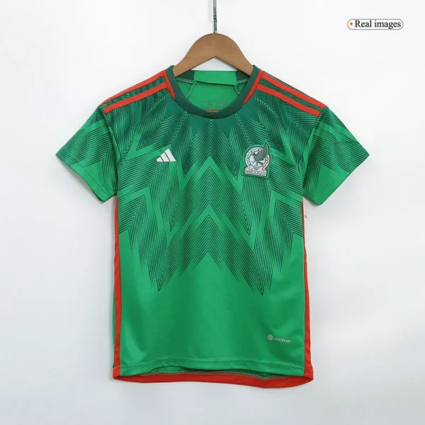 Mexico Kids World Cup 2022 Jersey Home Kit (Jersey+Short) - Image 10