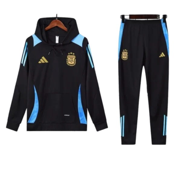 Adidas Argentina Nation 2024-25 Hooded Black Training Tracksuit Kits
