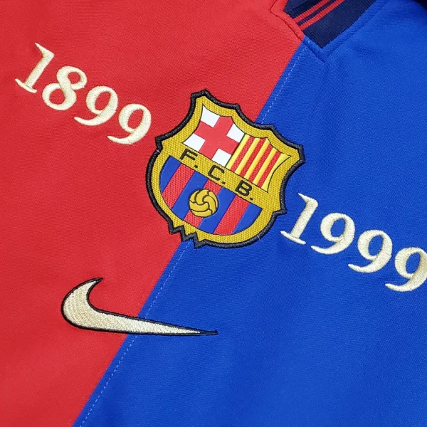 1999/2000 Retro Barcelona Home 100th Anniversary Version Football - Image 5