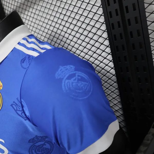 2025-26 Real Madrid Men's Polo Shirt Biue - Image 6