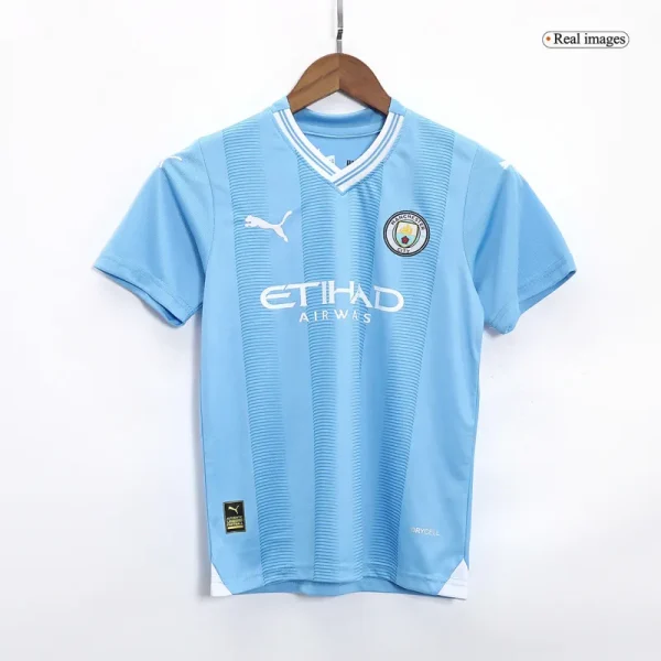 2023/24 Kids Manchester City Home Jersey Kit - Image 3