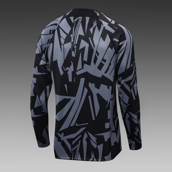 2024/2025 Paris Saint-Germain Half-Pull Training Suit Black Gray Football Shirt - Image 4