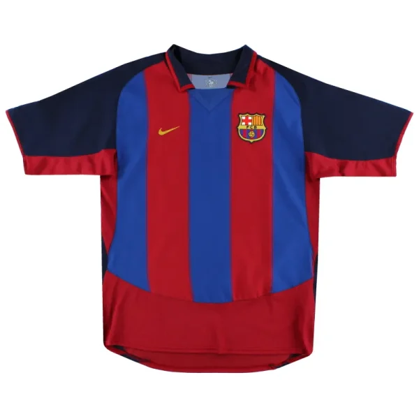 2003/04 Barcelona Ronaldinho #10 Retro Jersey Home - Image 2