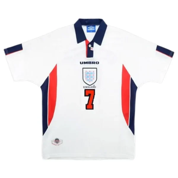 1998 World Cup England Home White Retro Jersey - Image 4