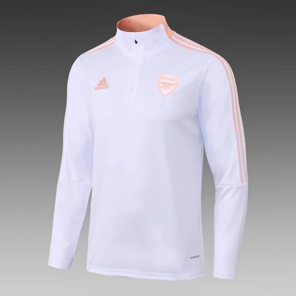Arsenal Half-Pull Training Suit White Football Shirt 2021/2022 - Image 4