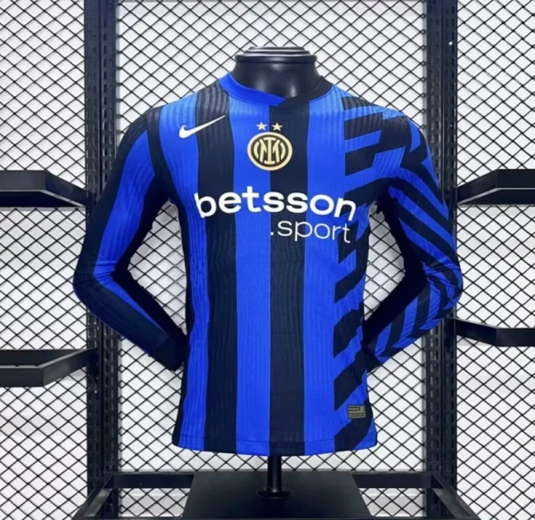 24-25 Inter Milan Home Long Sleeve Kit Player Version Shirt Soccer Jersey - Image 3