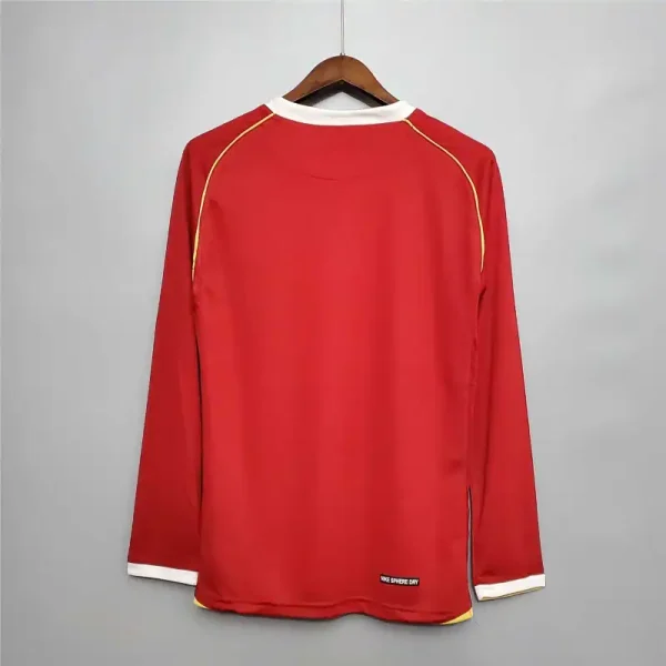 2006/07 Manchester United Retro Jersey Long Sleeve Home - Image 2