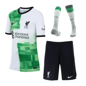 23-24 Kids Liverpool Away Whole Kit Jersey+Shorts+Socks