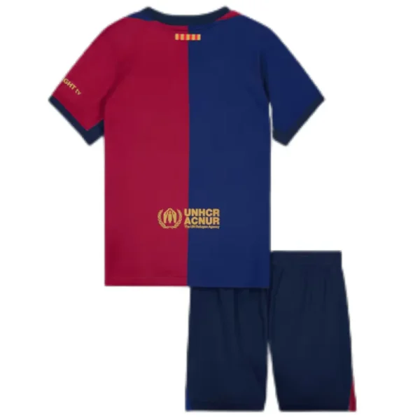 24-25 Barcelona Home Kids Kit Soccer Jersey+Shorts - Image 2
