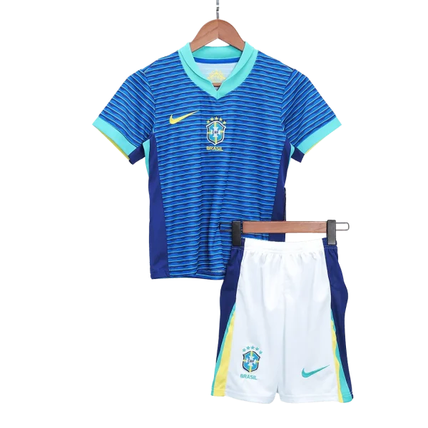Kids Brazil Away Kit Copa America 2024 Youth Apparels - Image 2
