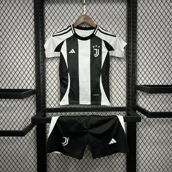 24-25 Juventus Home Soccer Kids Kit Jersey+Shorts - Image 3