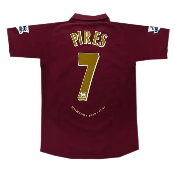 05-06 Arsenal Henry #14 Bergkamp #10 Pires #7 FABREGAS #15 Retro Jersey Home - Image 5