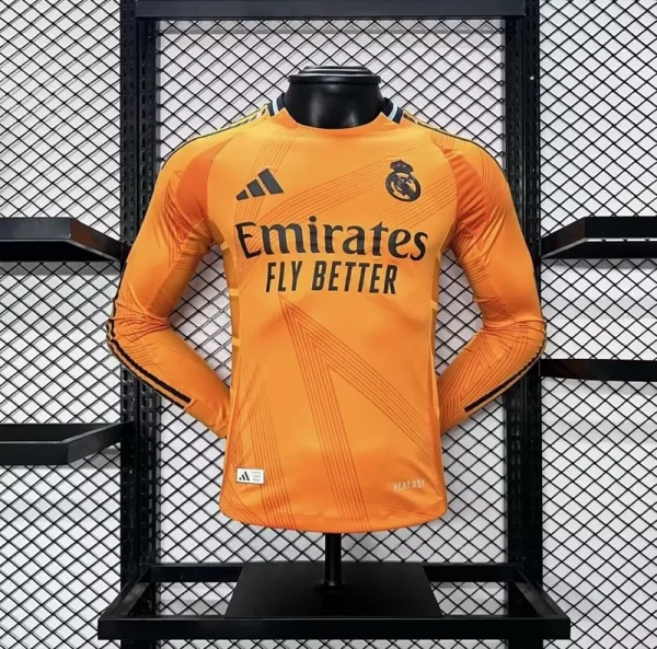 24-25 Real Madrid Away Soccer Jersey Player Edition Long Sleeve - Image 3