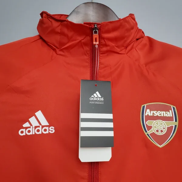 Arsenal Soccer Jersey Windbreaker Red 2021 - Image 3