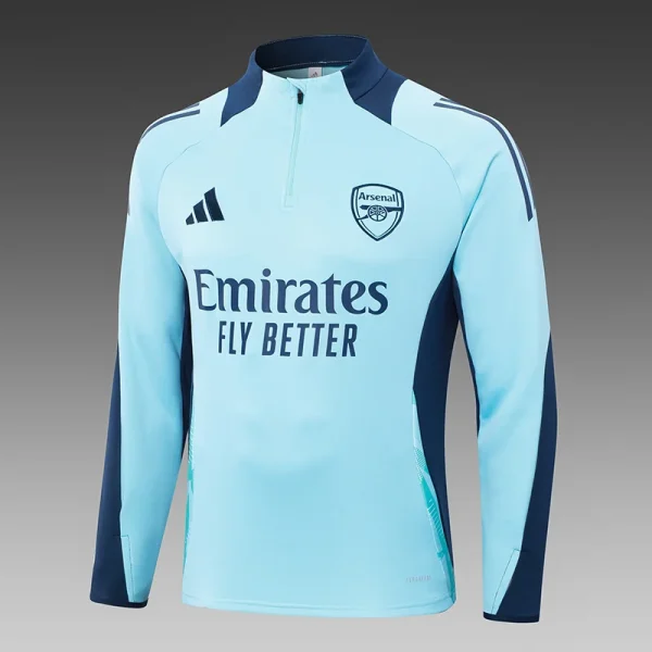 Arsenal Half-Pull Training Suit Baby Blue Football Shirt 2024/2025 - Image 3