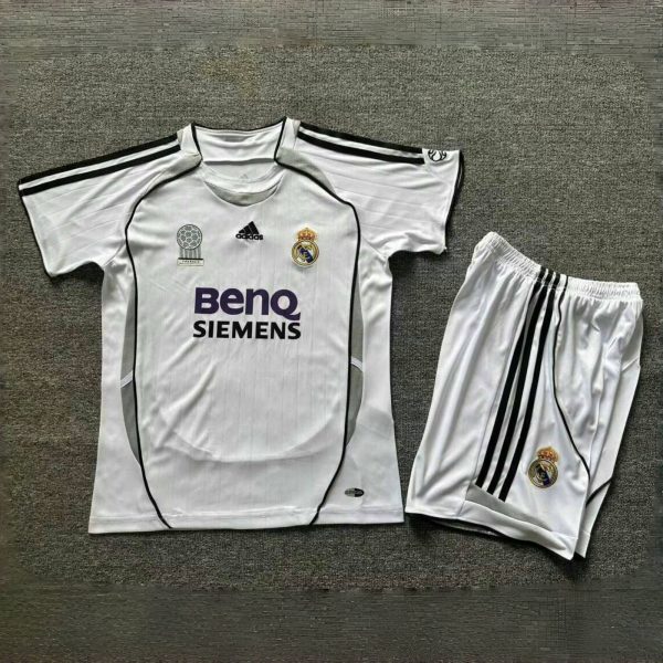 Real Madrid 06-07 Home Retro Kids Kits Youth Apparels Sport Jersey - Image 2