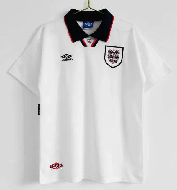 1994/95  England Retro Soccer Jersey Home Replica - Image 3