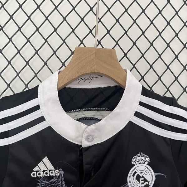 Real Madrid 14-15 Third Retro Kid Kits Black Jersey - Image 4