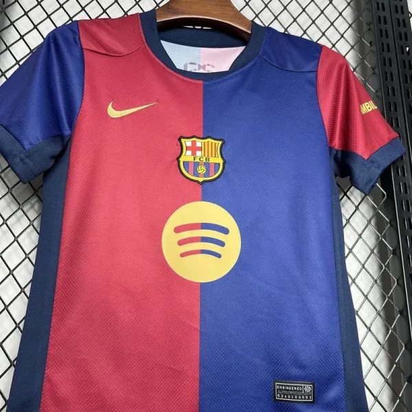 24-25 Barcelona Home Kids Kit Soccer Jersey+Shorts - Image 6