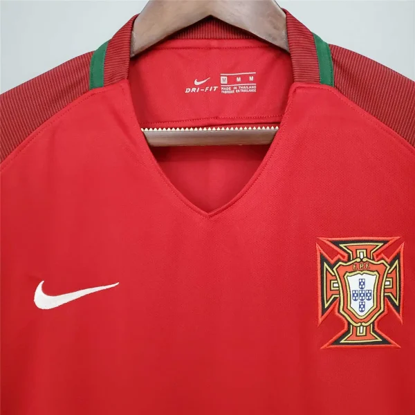 2016 Portugal Retro Jersey Home Euro Cup - Image 5