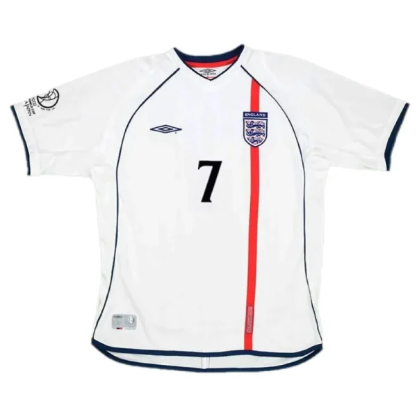 2002 England Retro Soccer Jersey Home Replica World Cup - Image 4