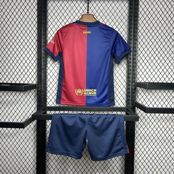 24-25 Barcelona Home Kids Kit Soccer Jersey+Shorts - Image 4