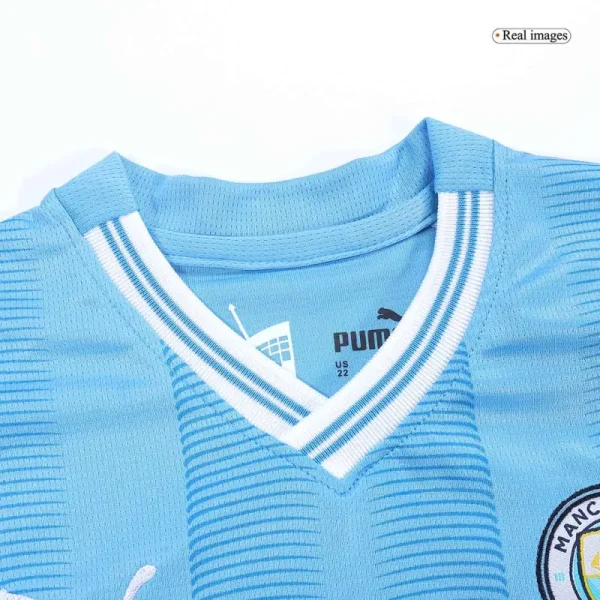2023/24 Kids Manchester City Home Kit(Jersey+Short+Socks) - Image 9