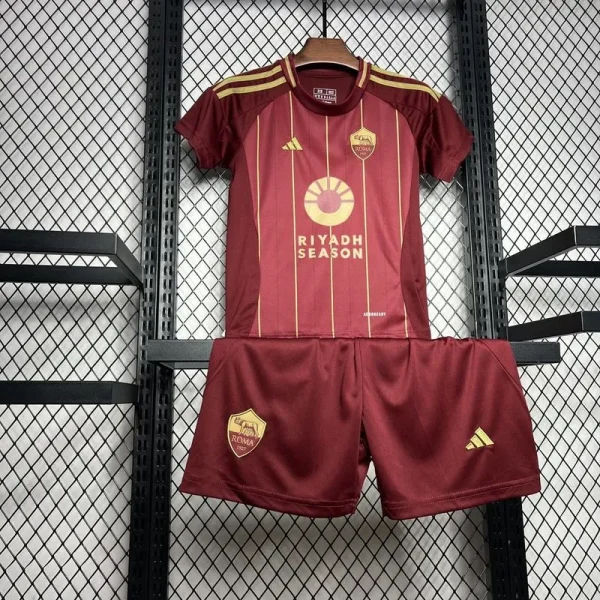 24-25 AS Roma Home Kids Kit Jersey+Shorts - Image 7