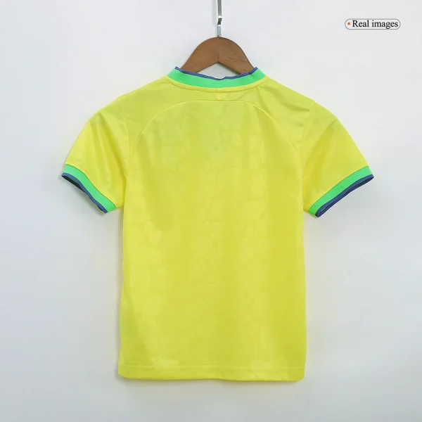 Brazil Kids Soccer Jersey Home Kit(Jersey+Shorts) World Cup 2022 - Image 5