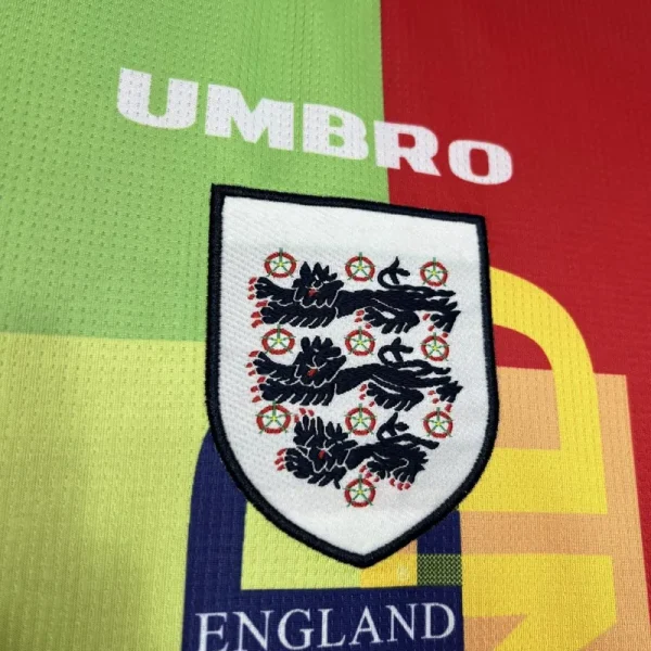 England Nation 95-96 Retro GoalKeeper Long Sleeve Kit Vintage Shirt Soccer Jersey - Image 5