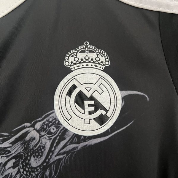 Real Madrid 14-15 Third Retro Kid Kits Black Jersey - Image 5