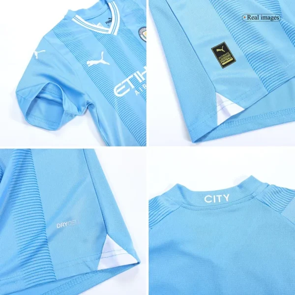 2023/24 Kids Manchester City Home Kit(Jersey+Short+Socks) - Image 8