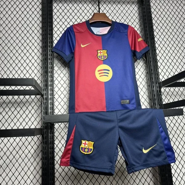 24-25 Barcelona Home Kids Kit Soccer Jersey+Shorts - Image 8