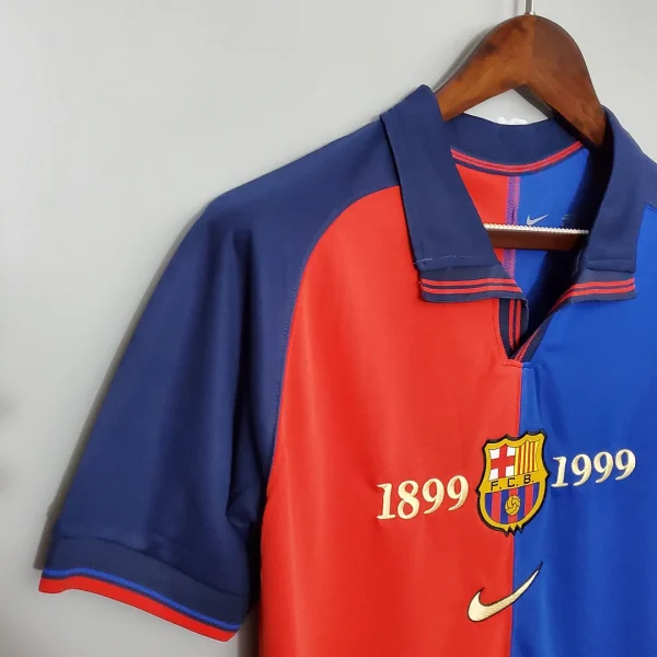 1999/2000 Retro Barcelona Home 100th Anniversary Version Football - Image 4