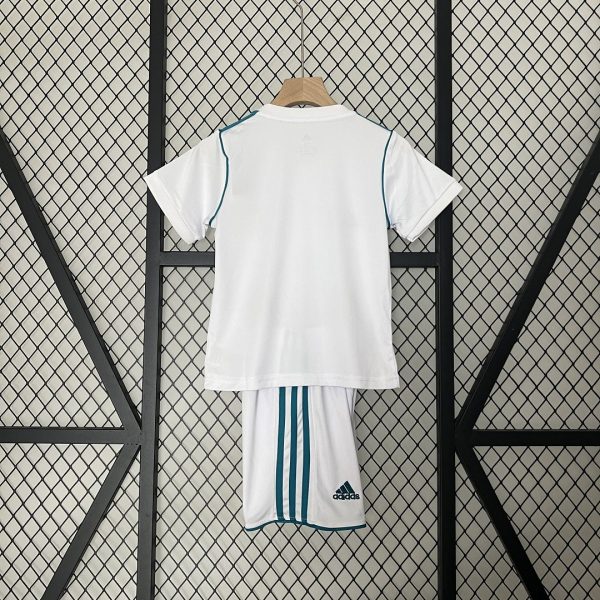 Real Madrid 17-18 Home Retro Kids Kit Soccer Jersey - Image 3