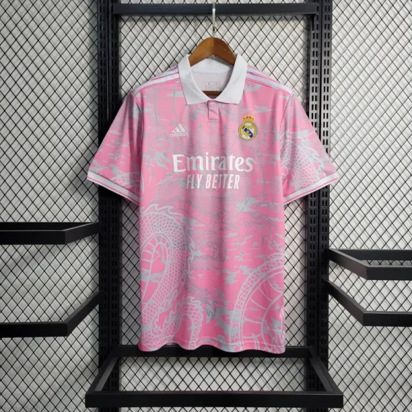 23-24 Real Madrid Chinese Dragon Pink Football Shirt - Image 9