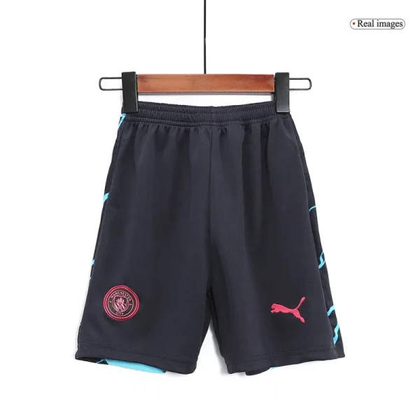 2023/24 Kids Manchester City Third Away Kit Jersey+Shorts - Image 5