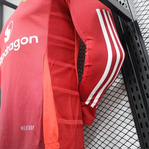 24-25 Manchester United Home Long Sleeve Player Version - Image 8