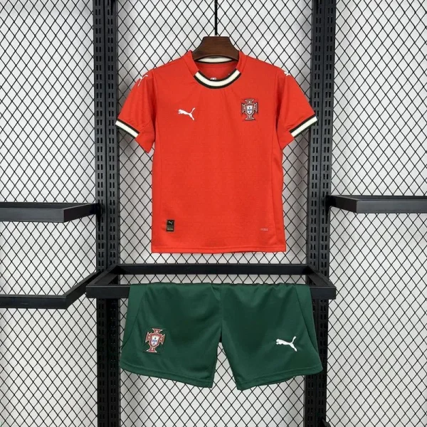 Kids Portugal Home Kits (Jersey+Shorts) 2025 - Image 2